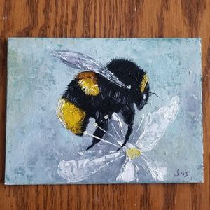 Abstract oil Painting cute bumblebee